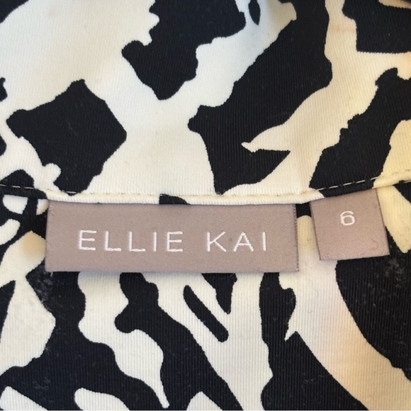 Ellie Kai Black and White Patterned Shift Dress Size 6 - Picture 4 of 6